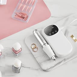 image-VEVOR Electric Rechargeable Nail Drill, 35,000RPM Portable Cordless Nail E File Machine, LCD-Display Acrylic Gel Grinder Tool with 6 Bits and 50PCS Sanding Bands for Manicure Pedicure Carve Polish