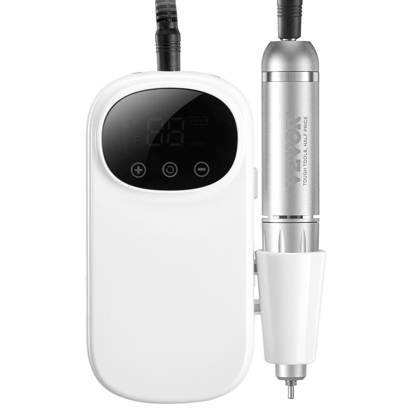 image-VEVOR Electric Rechargeable Nail Drill, 35,000RPM Portable Cordless Nail E File Machine, LCD-Display Acrylic Gel Grinder Tool with 6 Bits and 50PCS Sanding Bands for Manicure Pedicure Carve Polish