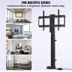 image-VEVOR Automated TV Elevator, 39.4" Stroke, Supports 32-70" TVs, Adjustable Height 28.74-68.11", Remote Controlled, Max Load 154 lbs