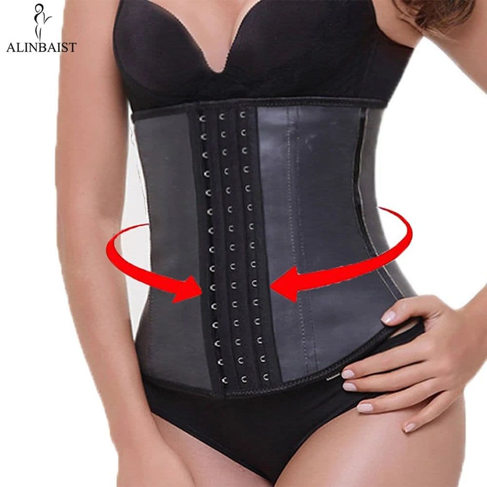 image-Waist Trainer Latex Shapewear Slimming Belt Waist Cincher Body Shaper Girdle Workout Tummy Control for Women