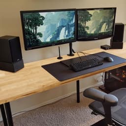 image-VEVOR Wood Table Top, Holds up to 330 lb, 29.5" x 23.6" x 1.5" Rectangular Countertop for Height Adjustable Electric Standing Desk Frame, Universal Solid One-Piece Maple Desktop for Office & Home Desk