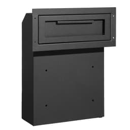 image-VEVOR Through The Door Key Drop Box, Heavy Duty Steel Through the Door Mailbox with 1.8" 12" Key Lock, 12x6x16" Mail Drop Box, Black