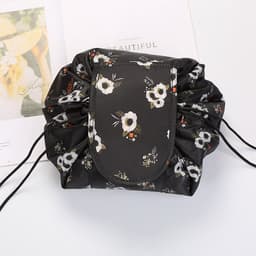 image-New color lazy cosmetic bag lazy drawstring cosmetic bag storage bag portable travel storage cosmetic bag lazy