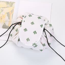 image-New color lazy cosmetic bag lazy drawstring cosmetic bag storage bag portable travel storage cosmetic bag lazy
