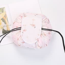 image-New color lazy cosmetic bag lazy drawstring cosmetic bag storage bag portable travel storage cosmetic bag lazy