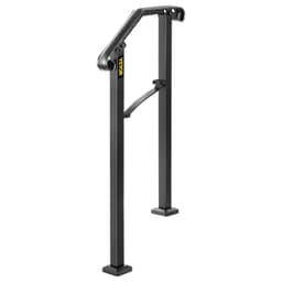 image-VEVOR Handrails for Outdoor Steps, Fit 1 or 2 Steps Outdoor Stair Railing, Arch#1 Wrought Iron Handrail, Flexible Porch Railing, Black Transitional Handrails for Concrete Steps or Wooden Stairs