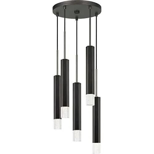 image-Troy Integrated Led Dimmable Hexagon Aluminum Casted 5 Lights Pendant