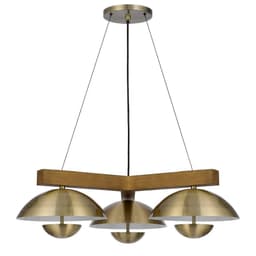 image-Lakeland 15W X 3 Intergrated Dimmable Led Metal / Birch Wood Pendant Light