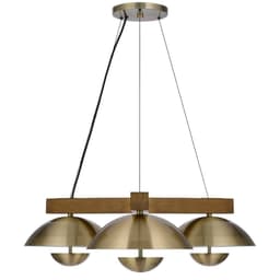 image-Lakeland 15W X 3 Intergrated Dimmable Led Metal / Birch Wood Pendant Light