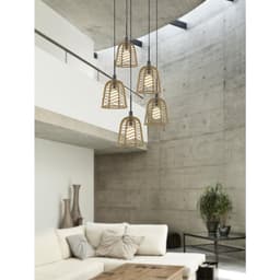 image-Parkton 60W Metal Pendant With Burlap Roped Shade