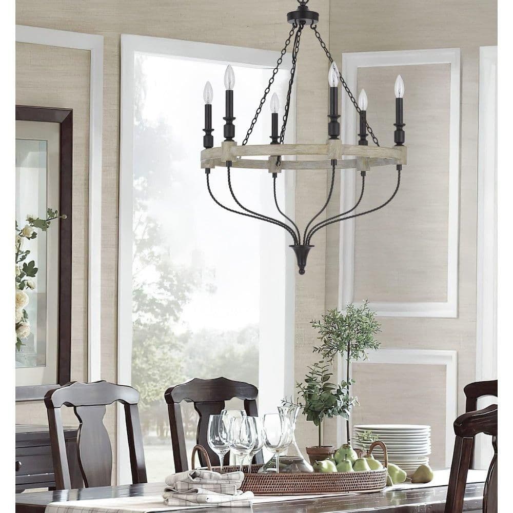 image-60W X 6 Grove Metal Chandelier