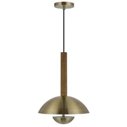 image-Lakeland 15W Intergrated Dimmable Led Metal / Birch Wood Pendant Light