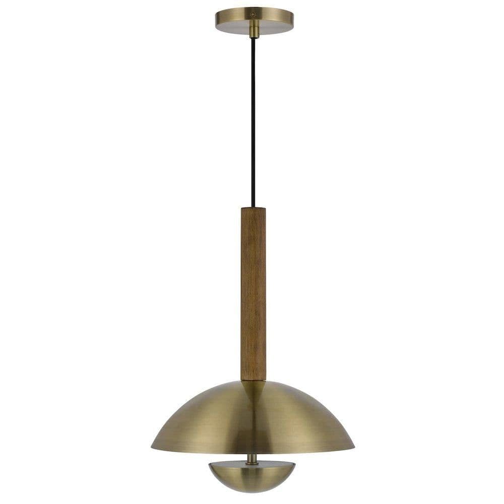 image-Lakeland 15W Intergrated Dimmable Led Metal / Birch Wood Pendant Light