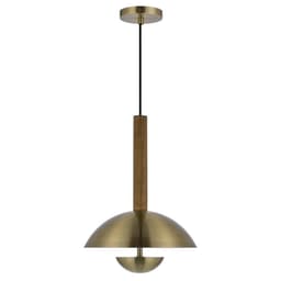 image-Lakeland 15W Intergrated Dimmable Led Metal / Birch Wood Pendant Light