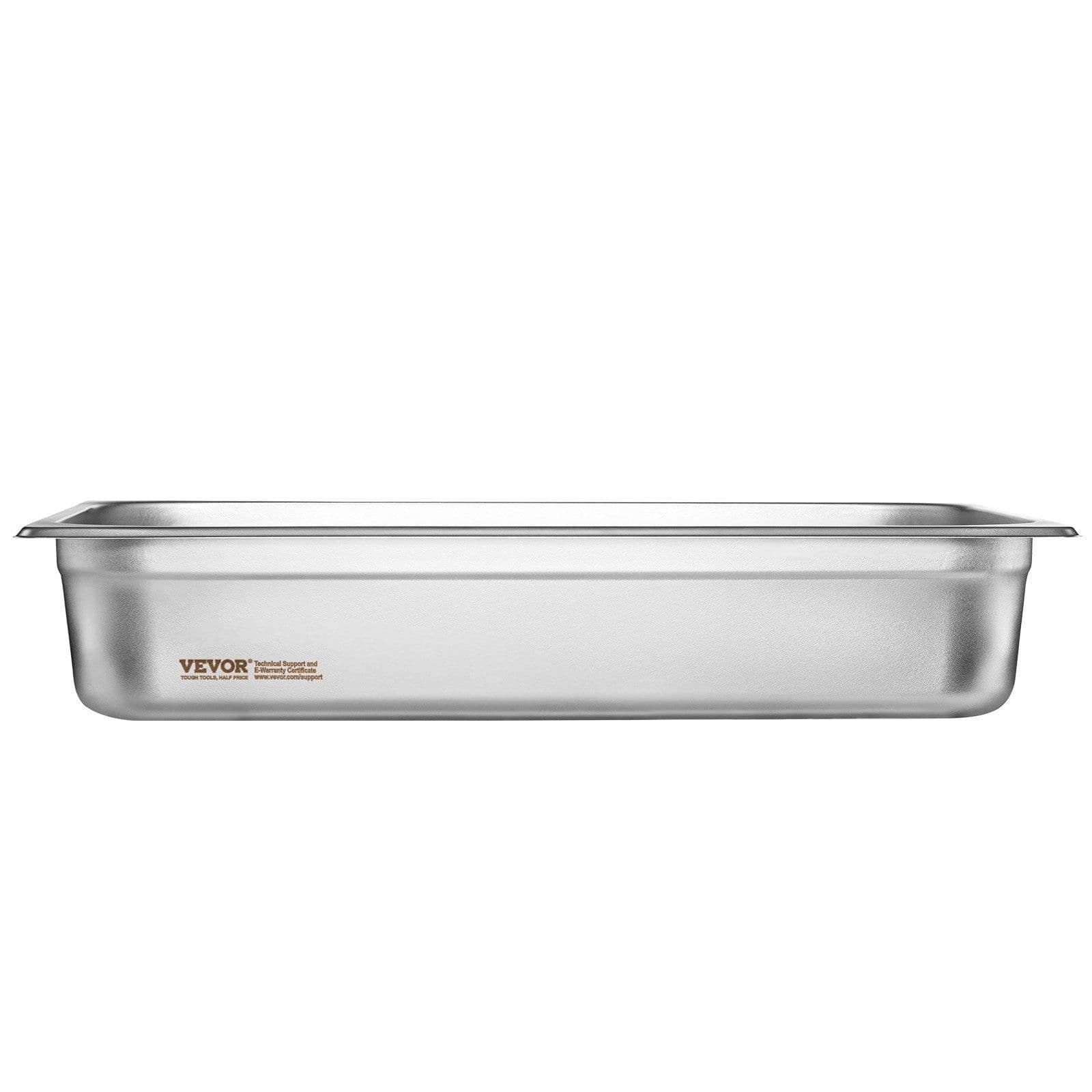image-VEVOR 4 Pack Hotel Pans, Full Size Anti-Jam Steam Pan with Lid, 0.8mm Thick Stainless Steel Steam Table Pan, 4-Inch Deep Commercial Table Pan, Catering Storage Food Pan, for Industrial & Scientific