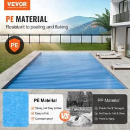 image-VEVOR Solar Pool Cover, 28 x 14 ft Rectangle Solar Blanket for Pools, Inground Above Ground Swimming Pool Solar Cover, 16 mil Solar Covers Blue