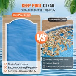 image-VEVOR Solar Pool Cover, 28 x 14 ft Rectangle Solar Blanket for Pools, Inground Above Ground Swimming Pool Solar Cover, 16 mil Solar Covers Blue
