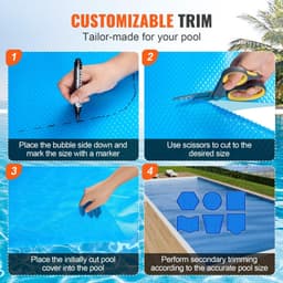 image-VEVOR Solar Pool Cover, 28 x 14 ft Rectangle Solar Blanket for Pools, Inground Above Ground Swimming Pool Solar Cover, 16 mil Solar Covers Blue