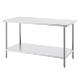 image-VEVOR Stainless Steel Prep Table, 30 x 60 x 34 Inch, 910 lbs Load Capacity, Heavy Duty Metal Worktable with 3 Adjustable Height Levels, Commercial Workstation for Kitchen Garage Restaurant Backyard