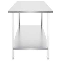image-VEVOR Stainless Steel Prep Table, 30 x 60 x 34 Inch, 910 lbs Load Capacity, Heavy Duty Metal Worktable with 3 Adjustable Height Levels, Commercial Workstation for Kitchen Garage Restaurant Backyard