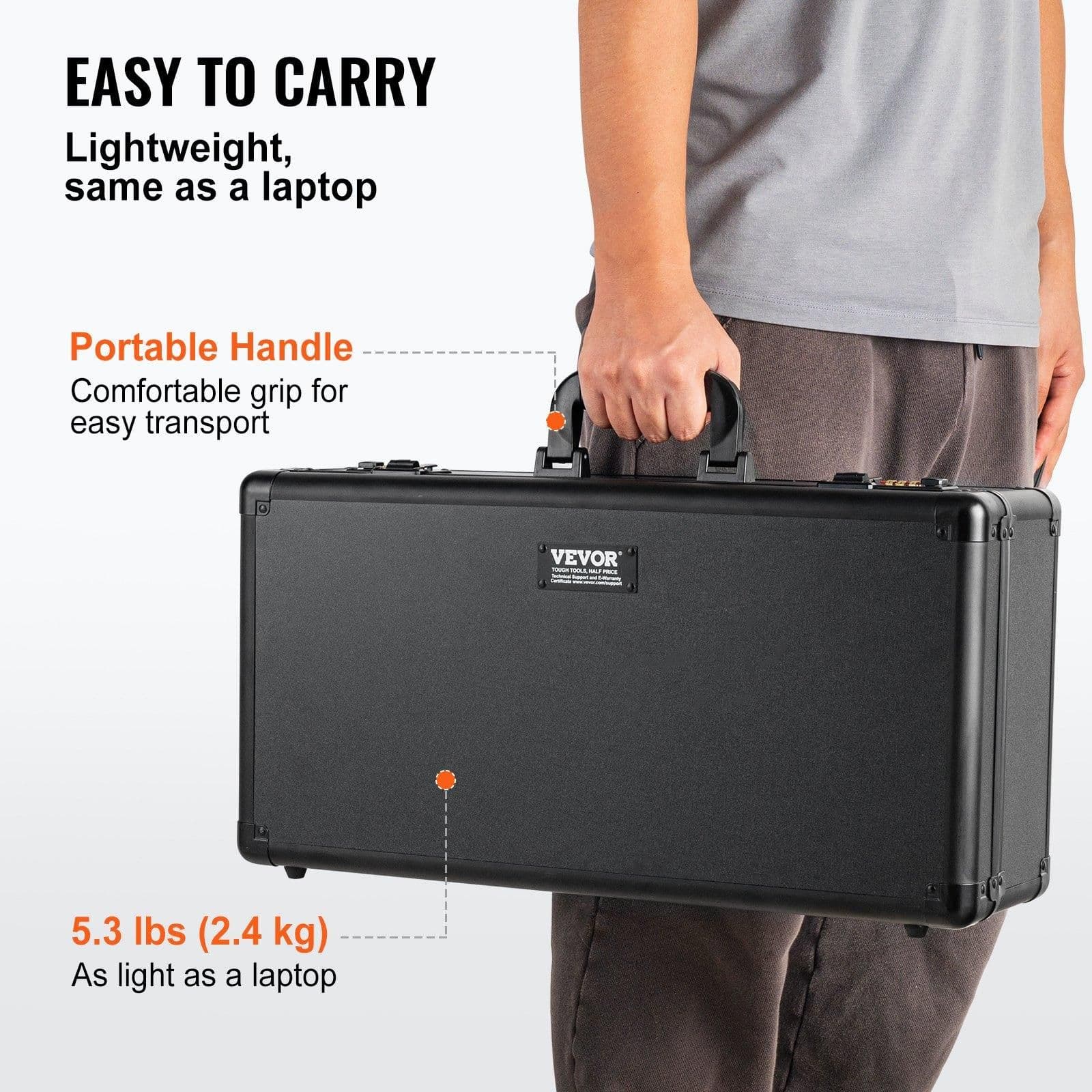 image-VEVOR Graded Card Storage Box, 5 Slots, Graded Sports Cards Holder Carrying Case with Coded Lock Foam Dividers, for 162 PSA Graded Cards 115 BGS Cards 130 SGC Cards 585 Top Loaders or 999+ Loose Cards