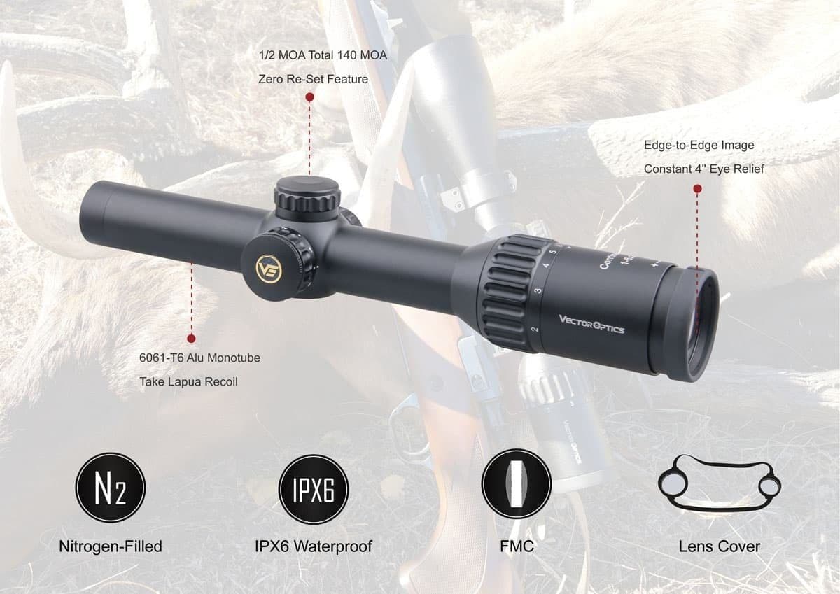 image-Optics Continental HD 1-6x24 Hunting Riflescope Optical Rifle Scope