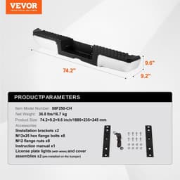 image-VEVOR Rear Step Bumper Steel Bumper for 2008-2016-Ford F250/Ford F350 Super Duty