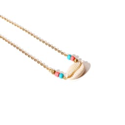 image-European and American cross-border jewelry Simple ethnic style shell necklace for women Personality and versatile contrasting color bead handmade necklace