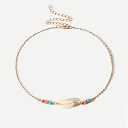image-European and American cross-border jewelry Simple ethnic style shell necklace for women Personality and versatile contrasting color bead handmade necklace