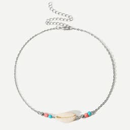 image-European and American cross-border jewelry Simple ethnic style shell necklace for women Personality and versatile contrasting color bead handmade necklace