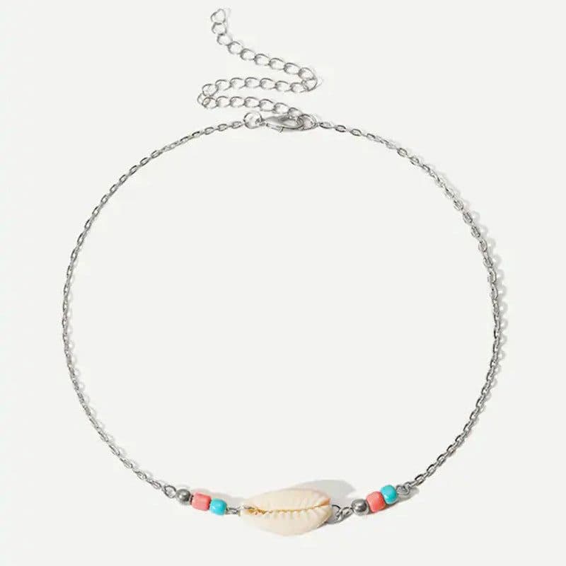 image-European and American cross-border jewelry Simple ethnic style shell necklace for women Personality and versatile contrasting color bead handmade necklace