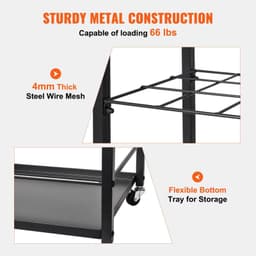 image-VEVOR Blueprint Storage Rack, 12 Slots Blueprint Holder with Wheels, Mobile Metal Blueprint Storage Cart for Map Poster Architectural Construction Plan, Roll File Organizer for Home, Office, School