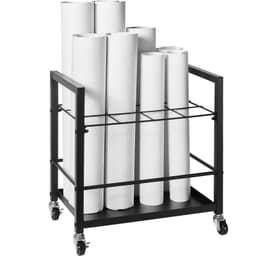 image-VEVOR Blueprint Storage Rack, 12 Slots Blueprint Holder with Wheels, Mobile Metal Blueprint Storage Cart for Map Poster Architectural Construction Plan, Roll File Organizer for Home, Office, School