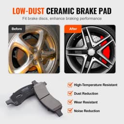 image-VEVOR Front Brake Kit Compatible with 2007-2017 Chevy Traverse, Buick Enclave, GMC Acadia, Saturn Outlook, Drilled and Slotted Brake Rotors Ceramic Brake Pads Replacement Kit, 12.8" Front Rotors