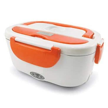 image-Portable Electric Lunch Box One-piece Separated Office School Bento Lunchbox Kids Heated Lunch Box Food Container Warmer A Spoon