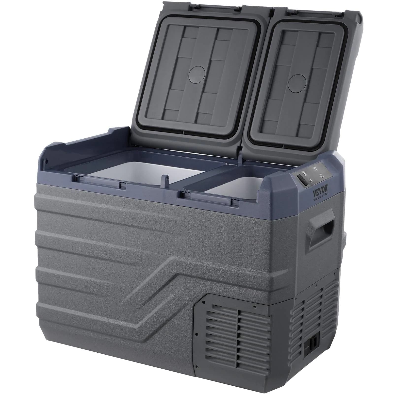 image-VEVOR Car Refrigerator, 12 Volt Car Refrigerator Fridge, 32 L Dual Zone Portable Freezer, -4℉-68℉ Adjustable Range, 12/24V DC and 100-240V AC Compressor Cooler for Outdoor, Camping, RV