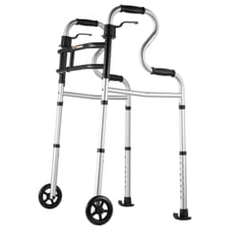 image-VEVOR Folding Walker on Wheels, 3-in-1 Stand-Assist Folding Walkers with Adjustable Height and Width, Lightweight Aluminum | Front Wheeled Mobility Aid for Elderly Handicapped Disabled, Up to 350LBS