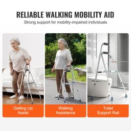 image-VEVOR Folding Hemi Walker, One Arm Folding Walker for Seniors with 6-Level Adjustable Height, Lightweight Aluminum | Side One-Hand Style Mobility Aid for Elderly Handicapped Disabled, Up to 350LBS