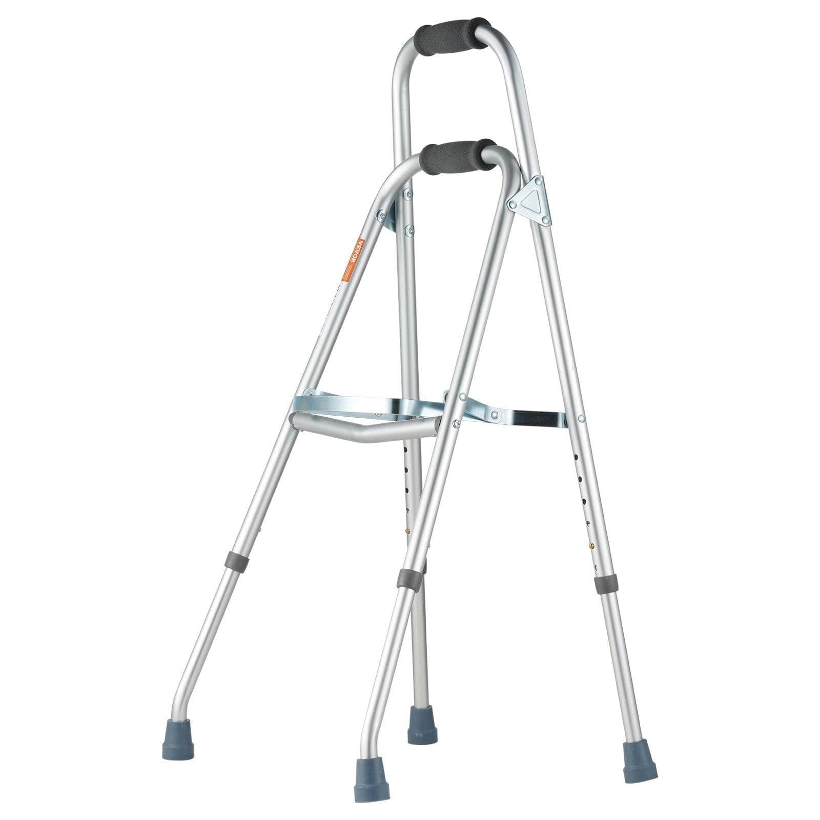 image-VEVOR Folding Hemi Walker, One Arm Folding Walker for Seniors with 6-Level Adjustable Height, Lightweight Aluminum | Side One-Hand Style Mobility Aid for Elderly Handicapped Disabled, Up to 350LBS