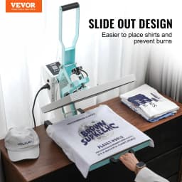 image-Vevor 15x15" Slide Out Heat Press Machine - Green 1400W