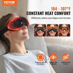 image-VEVOR Eye Massager with Heat & Remote Eye Care Device 5 Modes Bluetooth Music