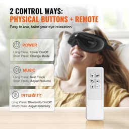 image-VEVOR Eye Massager with Heat & Remote Eye Care Device 5 Modes Bluetooth Music