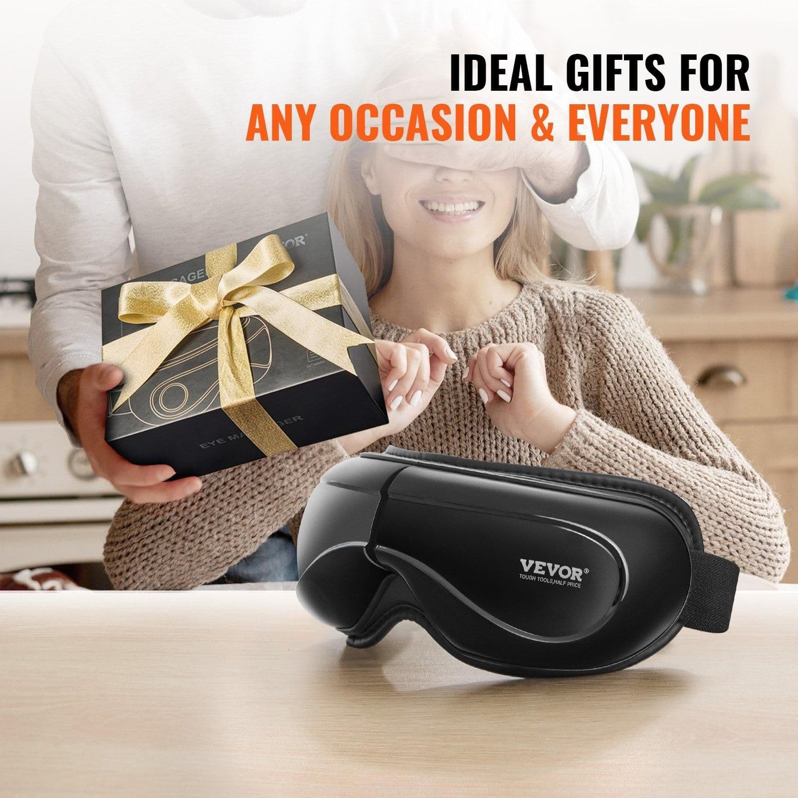 image-VEVOR Eye Massager with Heat & Remote Eye Care Device 5 Modes Bluetooth Music