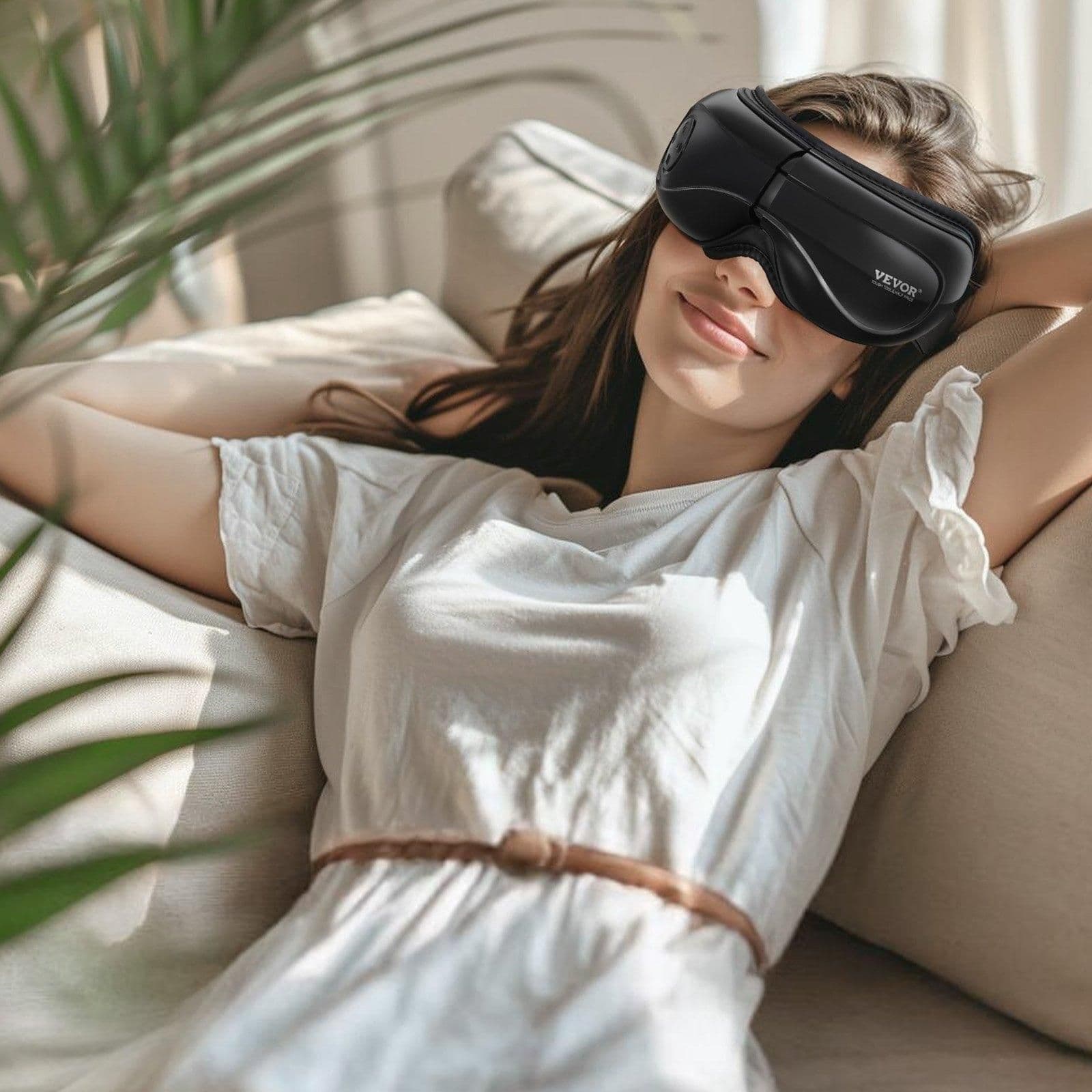 image-VEVOR Eye Massager with Heat & Remote Eye Care Device 5 Modes Bluetooth Music
