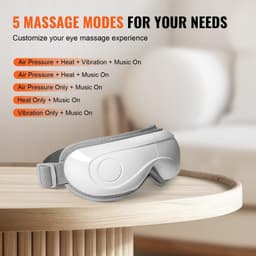 image-VEVOR Eye Massager with Heat & Remote Eye Care Device 5 Modes Bluetooth Music