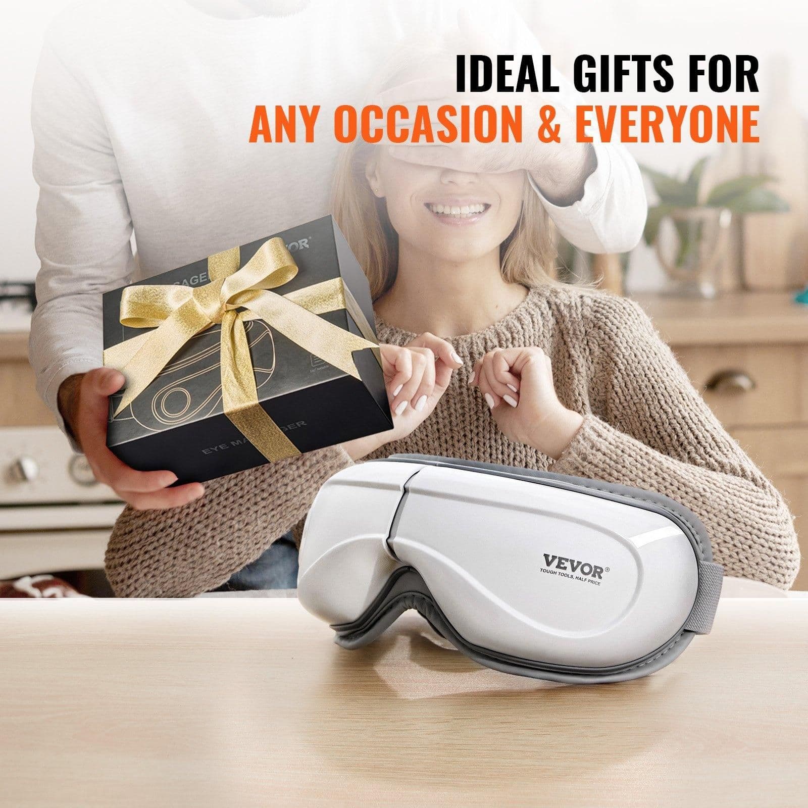 image-VEVOR Eye Massager with Heat & Remote Eye Care Device 5 Modes Bluetooth Music