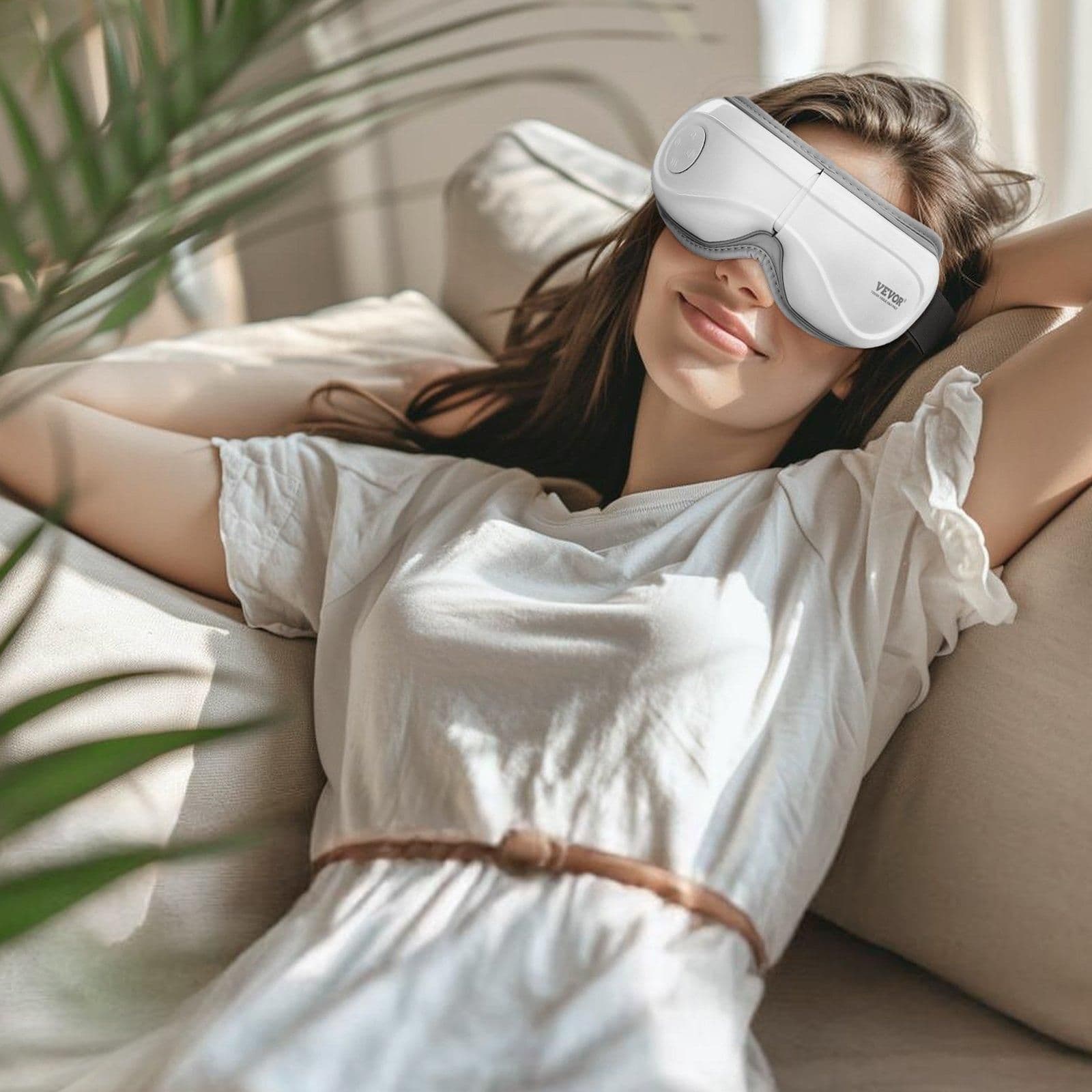 image-VEVOR Eye Massager with Heat & Remote Eye Care Device 5 Modes Bluetooth Music