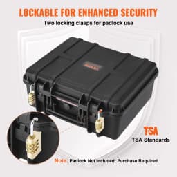 image-VEVOR Hard Pistol Cases with Pre-cut PU Foam Lockable Pistol Case for 6 Pistol