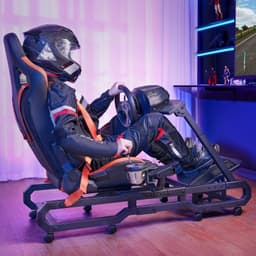 image-VEVOR Racing Wheel Stand with Wheels For Logitech G923/G920/G29, Heavy Duty Steel Driving Simulator Cockpit-Thrustmaster T248P, Steering Wheel Bracket & Foot Pedal Adjustable, Max Load 330 LBS