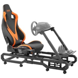 image-VEVOR Racing Wheel Stand with Wheels For Logitech G923/G920/G29, Heavy Duty Steel Driving Simulator Cockpit-Thrustmaster T248P, Steering Wheel Bracket & Foot Pedal Adjustable, Max Load 330 LBS